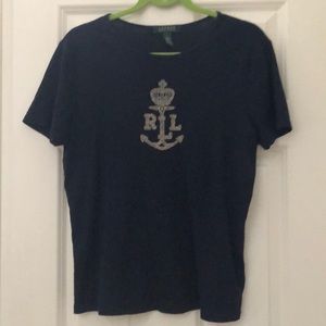 Navy Ralph Lauren t shirt w sparkle beaded detail